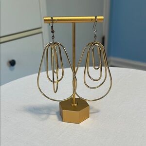 Vintage 80s Express Gold Hoop Earrings